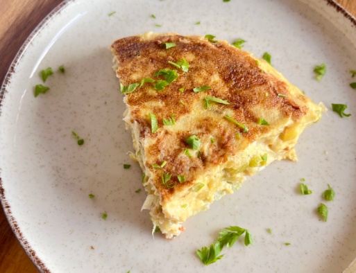 Fritatta de puerro.